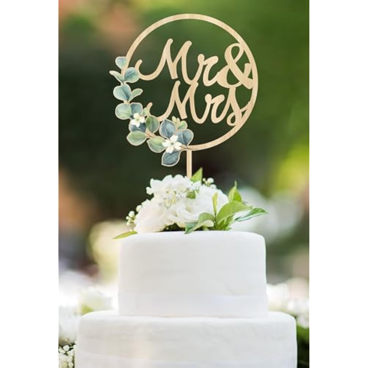 Mr & Mrs Cake Topper, Rustic Wood Wedding Anniversary Decorations, Bride & Groom Sign
