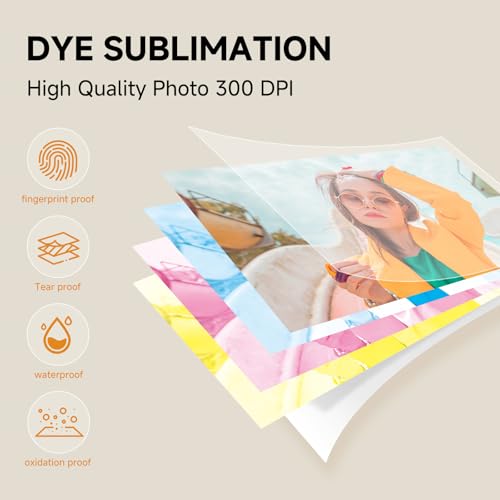 4X6 Photo Printer, Full Color Photo Printer For Phone/Laptop/Macbook, Support Wi-Fi Connection, Ar Video Printing, Thermal Dye Sublimation (10 Sheets Photo Paper Included)