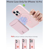 Mag-Safe Case For Iphone 16 Pro With Magnetic Wallet Card Holder, Mag-Safe Phone Case With Magnetic Wallet Fit 4 Cards, Shockproof Slim Case For Iphone 16 Pro 6.3 Inch, Pink
