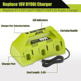 18V Battery Charger Replacement For Ryobi 18V Battery,6-Port Charger Station For Lithium-Ion One+ Batteries P100 P102 P103 P105 P107 P108 P189 P190 P193 P197,For Ryobi Charger P135 P117 P118