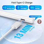 Stylus Pen For Ipad 2025-2018 With 13 Mins Fast Charge,Tilt Sensor Palm Rejection Pencil For Ipad 10/9/8/7/6Th,11Th A16,Air 11/13" M2/M3,Pro 11/13" M4,Pro 12.9",Air 5/4/3,Mini 7/6/5