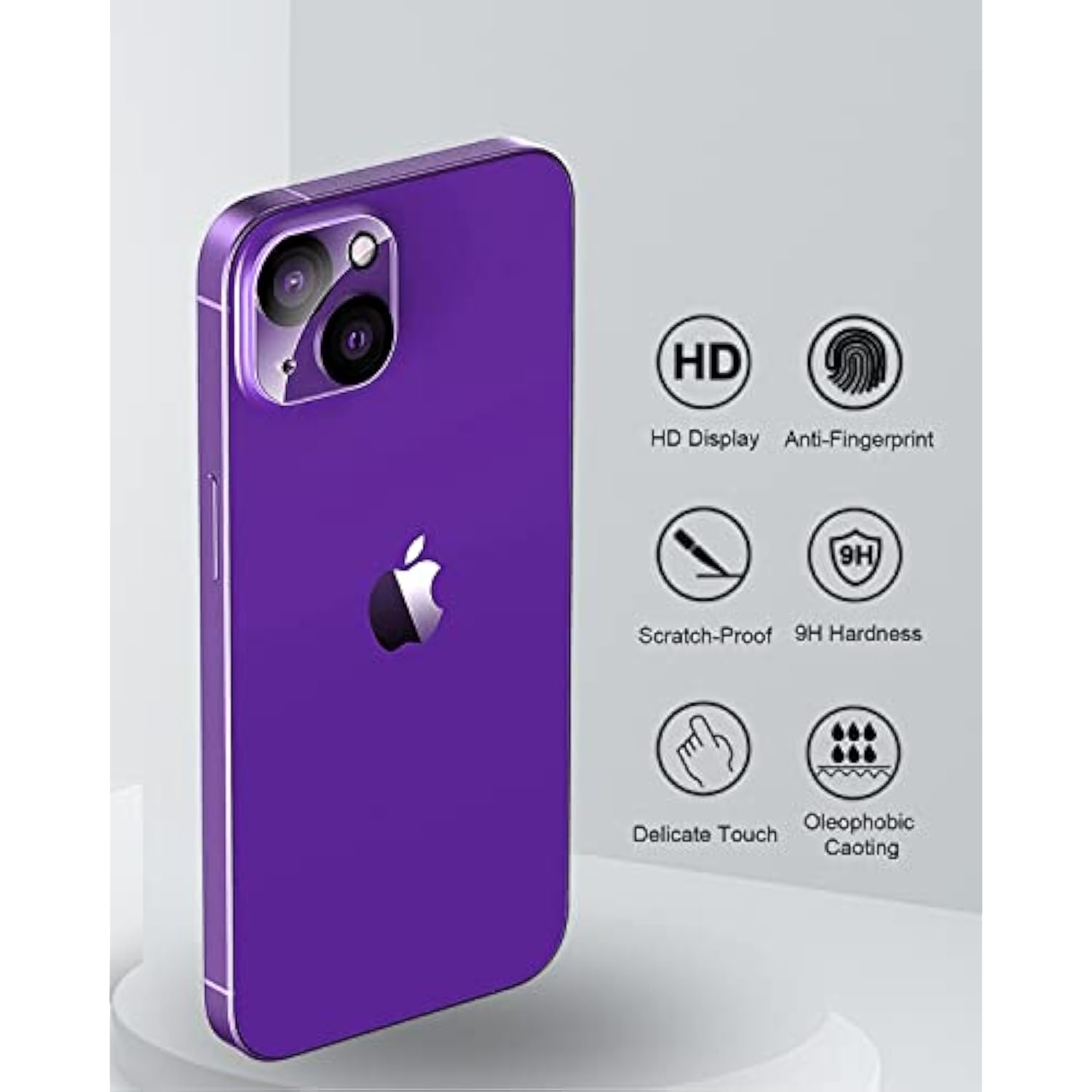 3-Pack iPhone 14 & 14 Plus Camera Lens Protectors 9H Tempered Glass