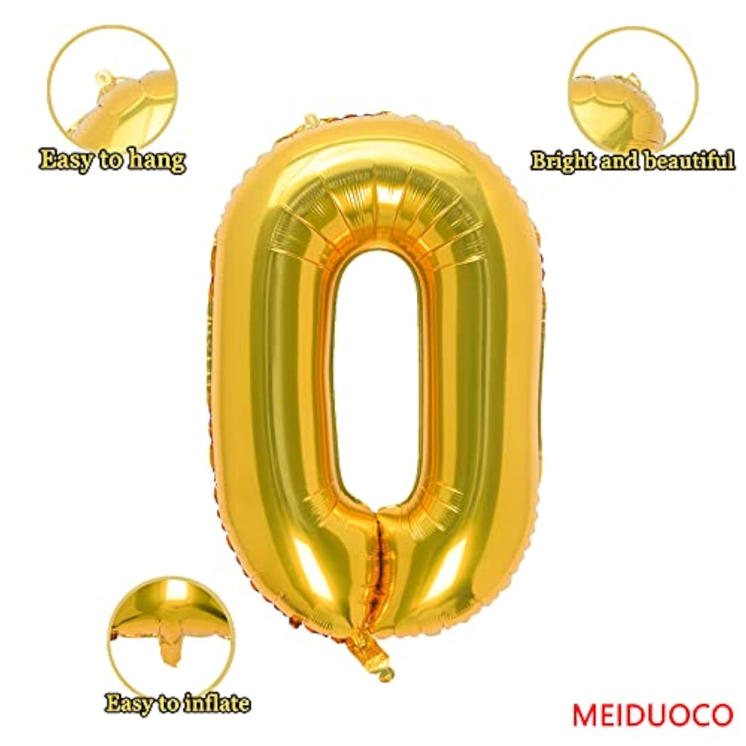 32" gold number 0 foil balloon for birthday party decoration supplies