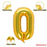 32" gold number 0 foil balloon for birthday party decoration supplies