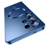 Matte For Samsung Galaxy S25 Ultra Case, Compatible With Magsafe, Slim Thin Magnetic Cover With Built-In Camera Lens Protector (Removable) Shockproof Phone Shell, Blue