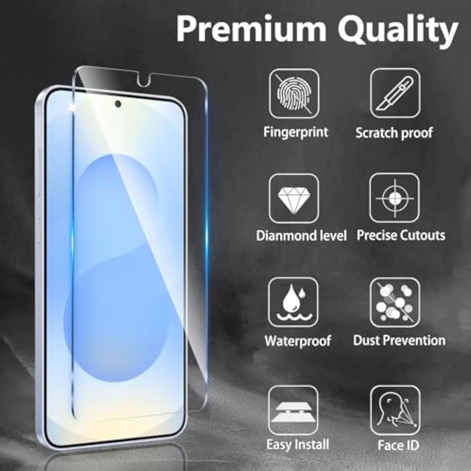 3 Pack Screen Protector Designed For Galaxy S25 With 3 Pack Tempered Glass Camera Lens Protector,Ultra Hd Clear,9H Hardness,Easy Install - Case Friendly,Scratch Resistant