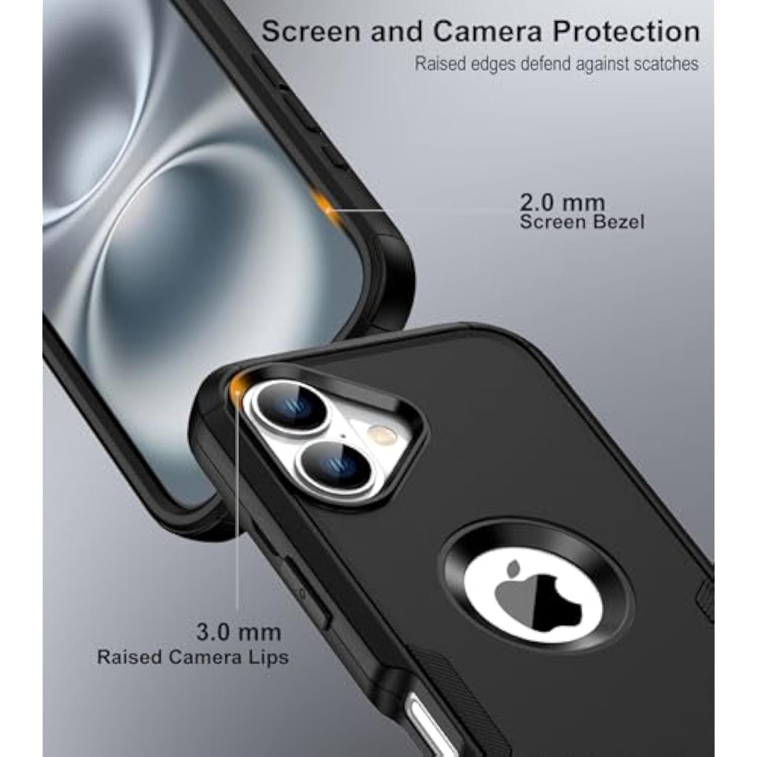 For Iphone 16 Case With Belt Clip Holster,2X Screen Protector, Heavy Duty Protection,Military-Grade Protection,Anti-Drop,Shockproof Phone Cover For Iphone 16 Case,Black