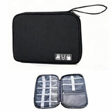 Electronics Organizer Case, Cable Storage Pouch For Travel, For Phones, Power Banks, Sd Cards, And Chargers (Black)