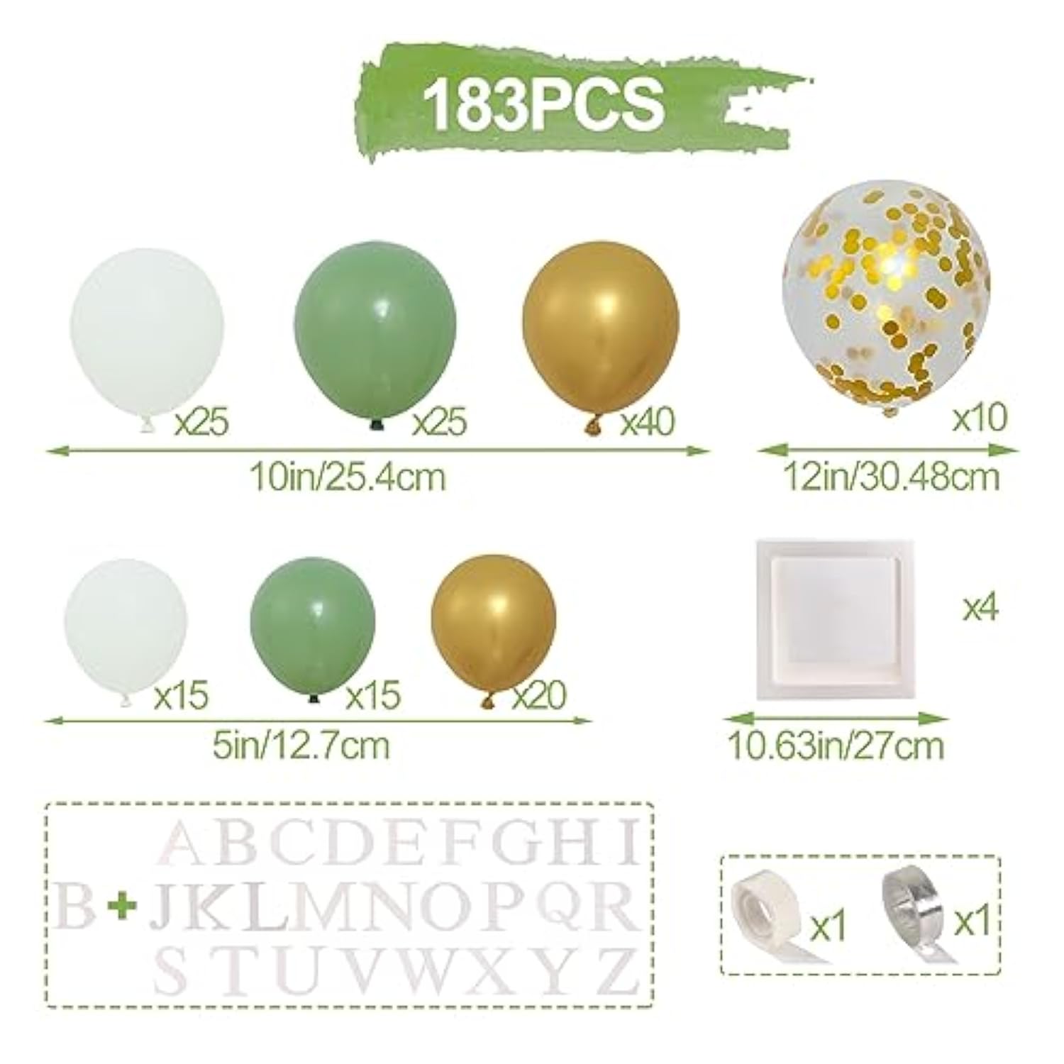 Baby Shower Decorations For Boy Girl - 183Pcs Sage Green Balloon Arch