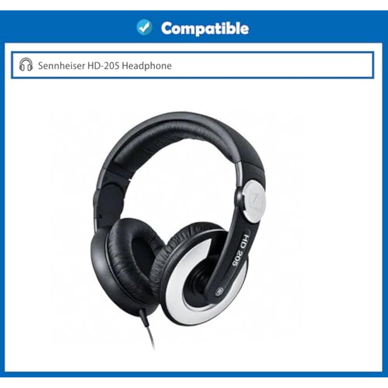 Professional Replacement Earpads Cushion Compatible With Sennheiser Hd-205 Hd 205 Headphone Ear Pads With Skin-Friendly Leather And Memory Foam