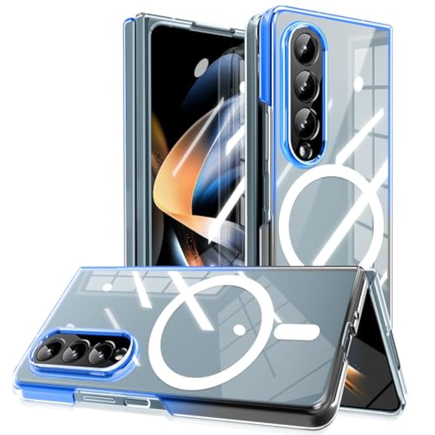 Galaxy Z Fold4 Clear Case with Strong Magnetic and Wireless Charging