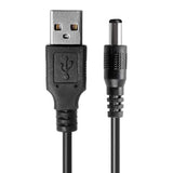 Usb 2.0 A Male To Dc 5.5X2.1Mm 5 Volt 24Awg Dc Connector Charge Barrel Jack Power Cable Black, 3Ft (Max 2.5 Ampere Power Cable, Center Pin Positive),2Pack
