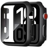2-Pack Apple Watch Case with Tempered Glass Screen Protector 42mm Black