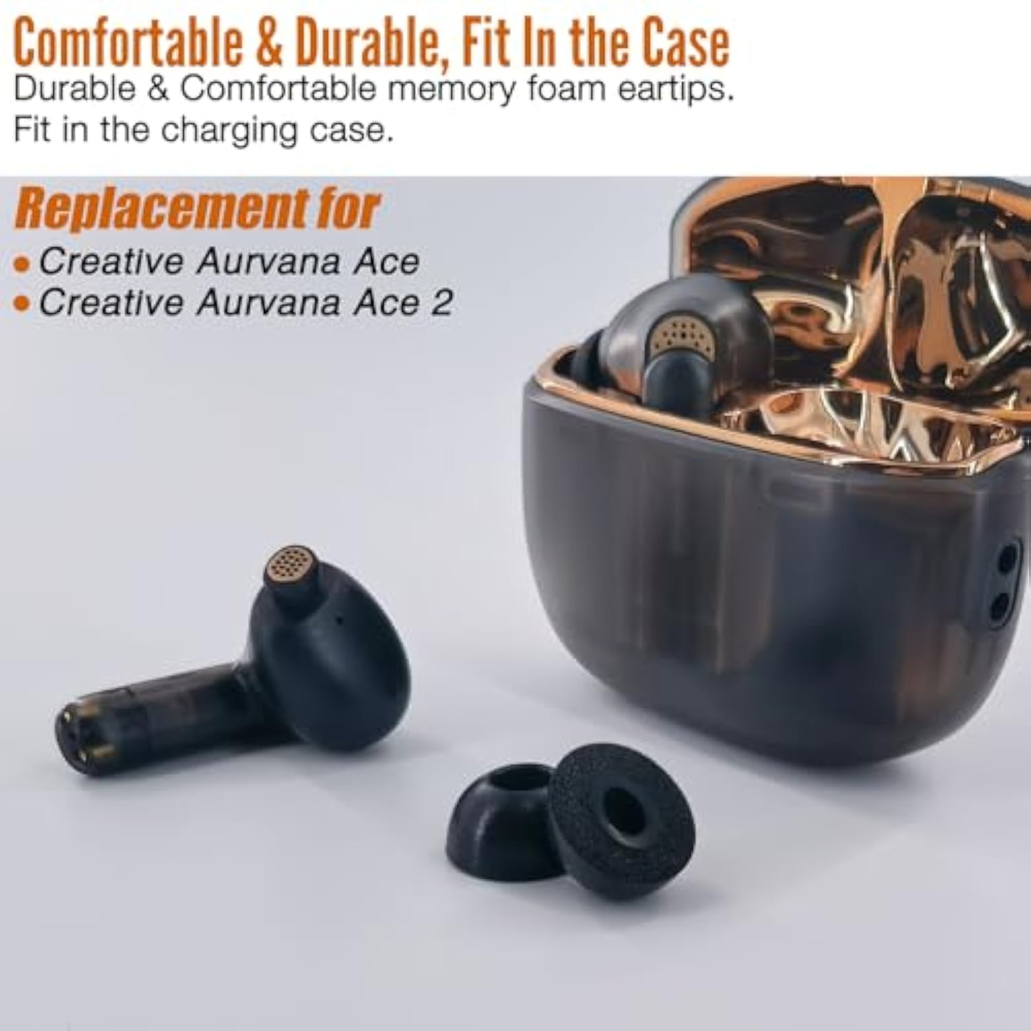 Memory Foam Eartips Replacement For Creative Aurvana Ace/Ace 2 Earbuds Earpad