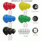 Red Yellow Blue Green Black Silver Balloon Arch Garland Kit-142Pcs Diy Metallic Chrome Colourful Balloon For Superhero Themed Party Baby Shower Graduation Birthday Decorations