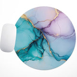 High-End Abstract Art Round Mouse Pad,Office Laptops Mouse Pad,Features Washable Anti-Slip Rubber Base,Smooth Surface,Ideal For Wireless Mouse Use On Computer Desks (Marble)