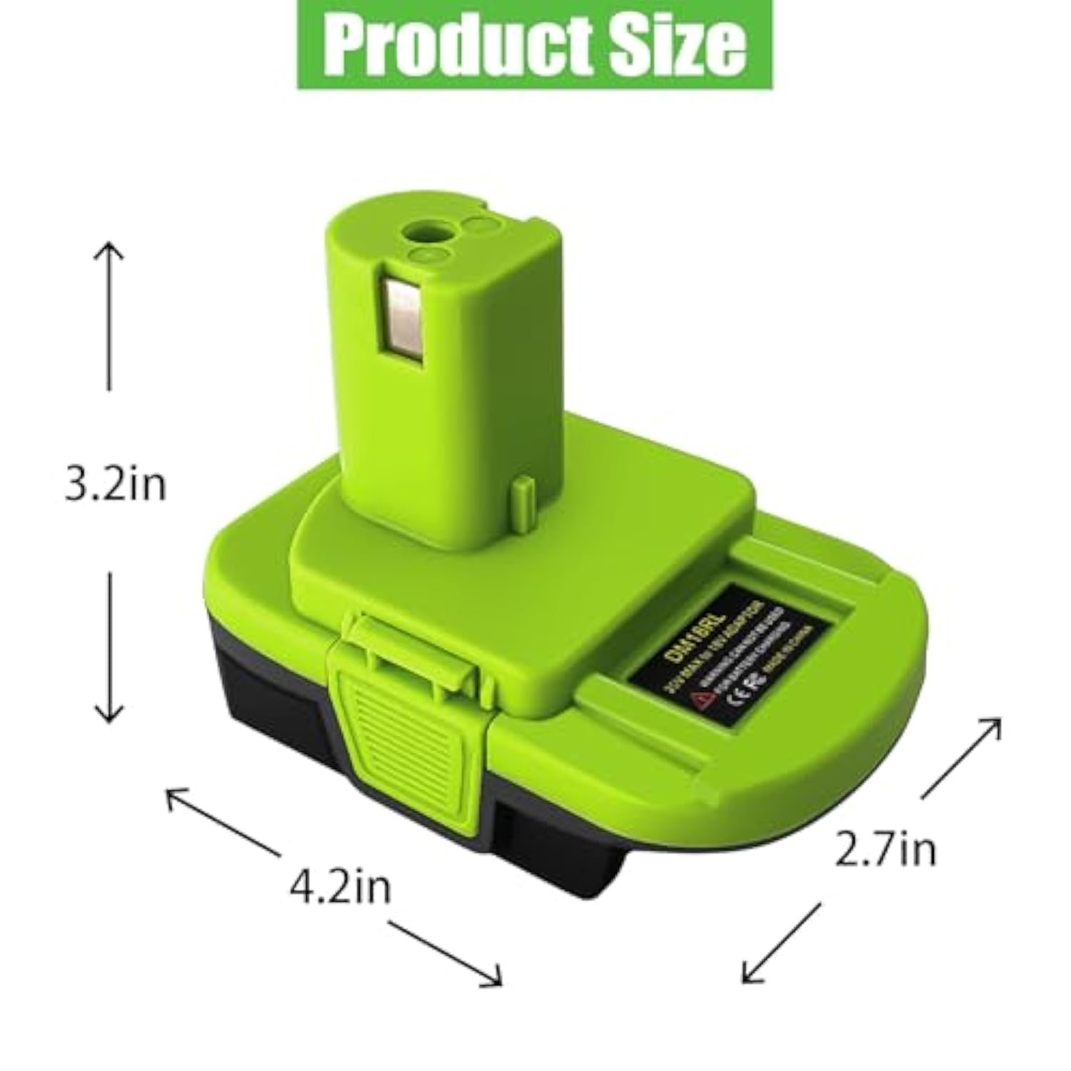 DM18RL Battery Adapter with USB for Ryobi 18V, Converts Dewalt 20V & Milwaukee M18