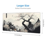 Japanese Mouse Pad, Large Japanese Desk Mat, Xl Anime Gaming Keyboard Mat, Nonslip Rubber Base, Big Extended Desk Protector For Home Office, 31.5”X11.8”