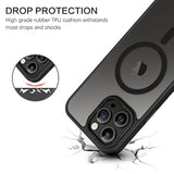 Magnetic Case for iPhone 13 Pro Max, Compatible with MagSafe, Translucent Matte Frosted Anti-Fingerprint Slim Shockproof Protective Cover for iPhone 13 Pro Max 6.7 Inch, Black