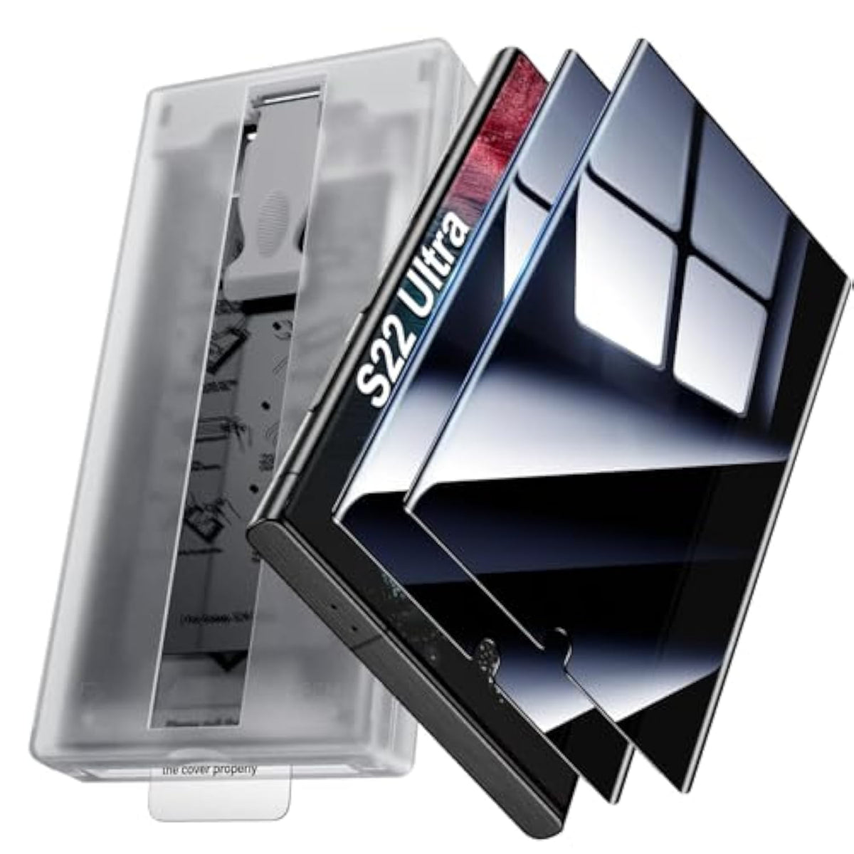 For Samsung Galaxy S22 Ultra Screen Protector Privacy [Auto Alignment/Dust Removal],Bubble-Free,[100% Ultrasonic Fingerprint Id] Easy Installation,Full Coverage,Anti-Spy [Non-Glass] 2 Packs