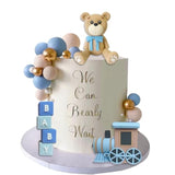 22 Pcs Bear Train Cake Toppers Baby Shower Gender Reveal Bear Theme Party Decor