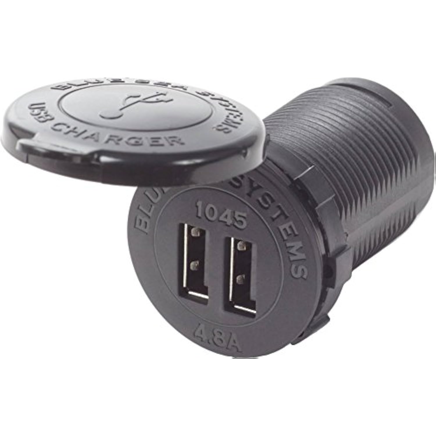 Blue Sea Systems 1045 Fast Charge 4.8A Dual USB Charger Socket Mount, 12V/24V