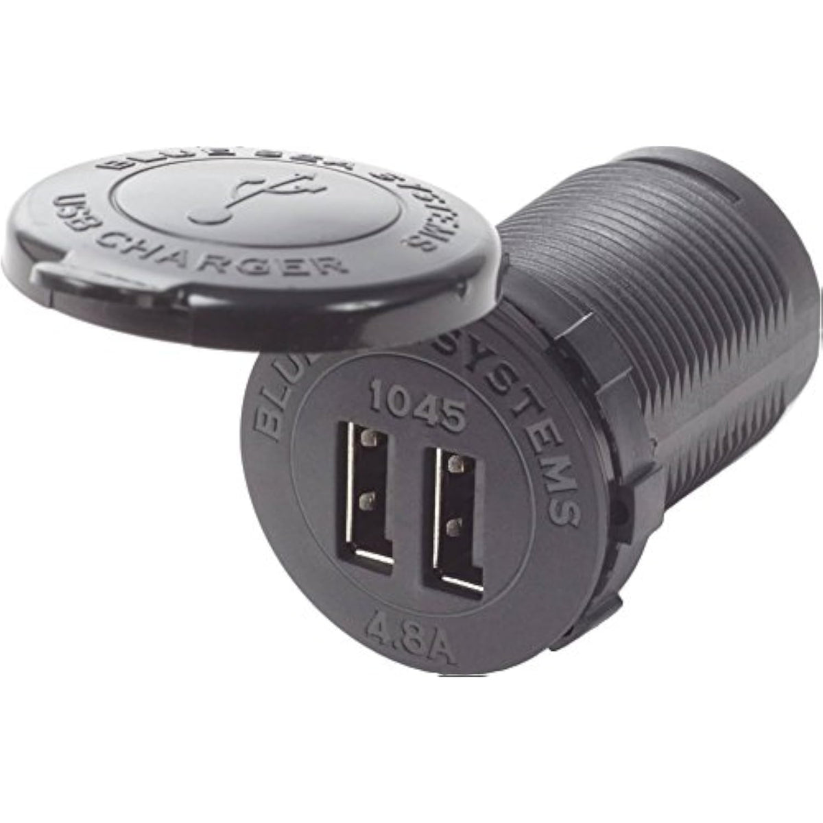 Blue Sea Systems 1045 Fast Charge 4.8A Dual USB Charger Socket Mount, 12V/24V