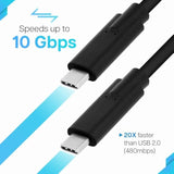 VisionTek USB-C to USB-C 3.1 Gen 2 Cable - 100W Power Delivery - 10Gbps - DP A