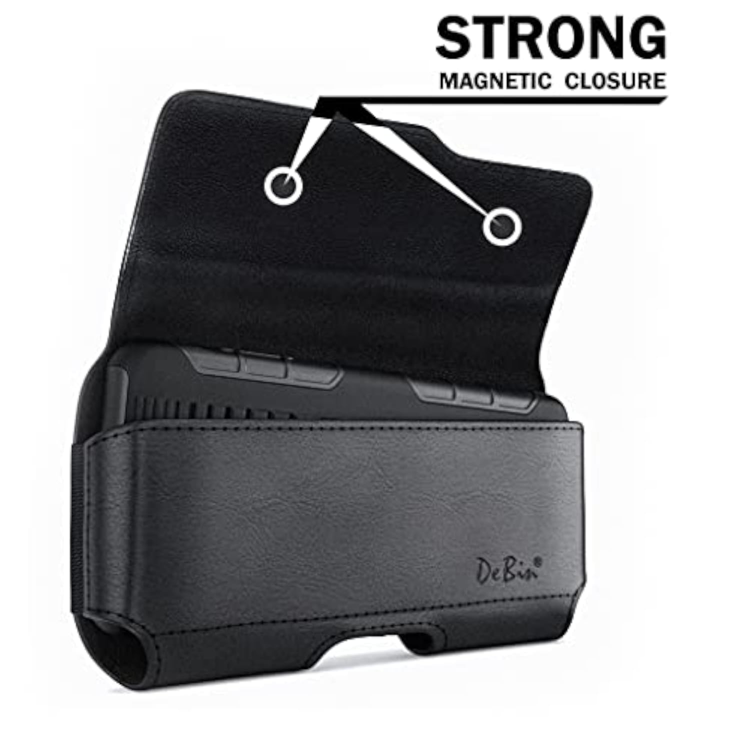 Universal Cell Phone Belt Holder Case with Clip for iPhone 17, 17 Pro, 16 Pro, 16e, 15, 15 Pro, 14, 13, 12, 11, Xs, 10, X, XR - Black
