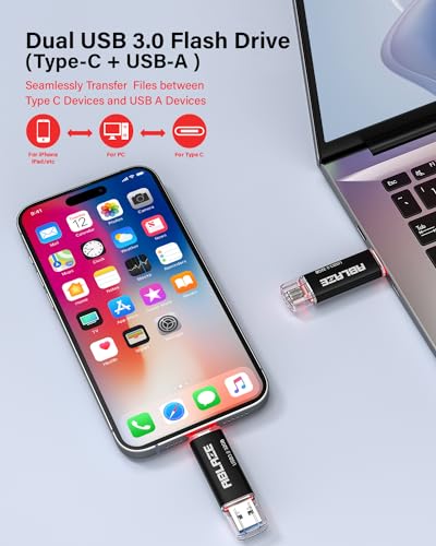 Type C Flash Drive 32Gb 5 Pack, Dual Usb 3.0+Usb C Flash Drive Compatible With Iphone 16/15, Android Smartphone, Computer,Tablet Mac Laptop (5 Pack)