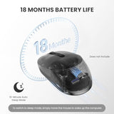 TECKNET Bluetooth Mouse, BT 5.2/3.0 and 2.4G Computer Mouse for Laptops, Small to Medium Size, Silent Click, 3-Level Adjustable DPI, 18-Month Battery, Compatible with Windows, MacOS and ChromeOS Black
