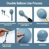 Dusty Blue & White Balloon Arch Kit Double Stuffed Balloons for Winter and Party Decor