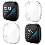 4Pack Screen Protector Case Compatible With Fitbit Sense/Versa 3, Soft Tpu Plated Bumper Full Cover Protective Cases For Sense Smartwatch [Scratchproof]