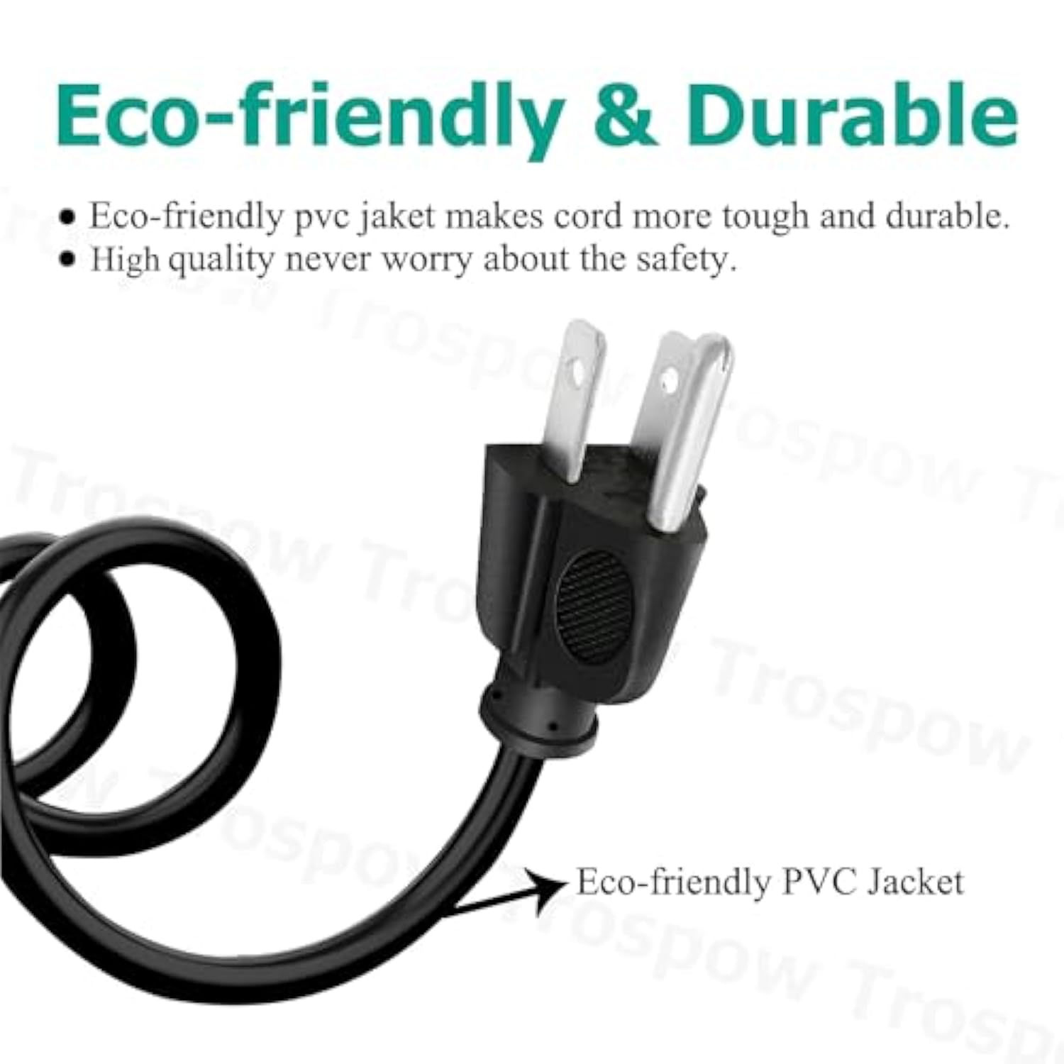 Power Cord Replacement For Brother Mfc-7420 Mfc-7340 Mfc-9840Cdw Mfc-L2720Dw Mfc-9130Cw 9320Cw 9330Cdw 9332Cdw 9340Cdw 9342Cdw 8950Dw 8950Dwt Printer 8.2Ft 3 Prong Ac Cable Power Cord