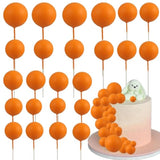 30Pcs Balls Cake Toppers Ball Cake Picks Foam Ball Shaped Cupcake Toppers Mini Balloons Baby Shower Cake Decorations For Wedding Enaggement Bridal Shower Birthday Party Supplies Orange