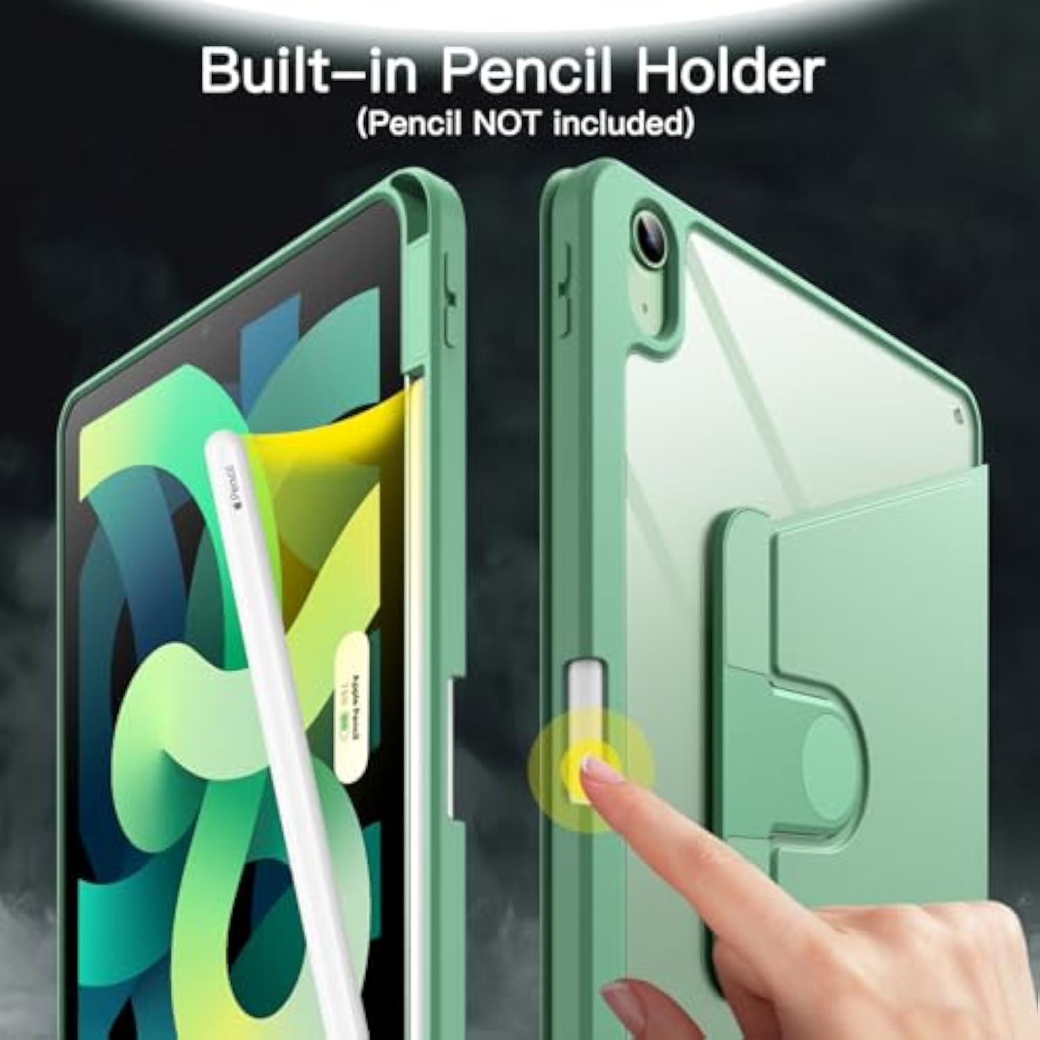 JETech Rotating Case for iPad Air 5/4 (2022/2020 5th/4th Generation 10.9-Inch)