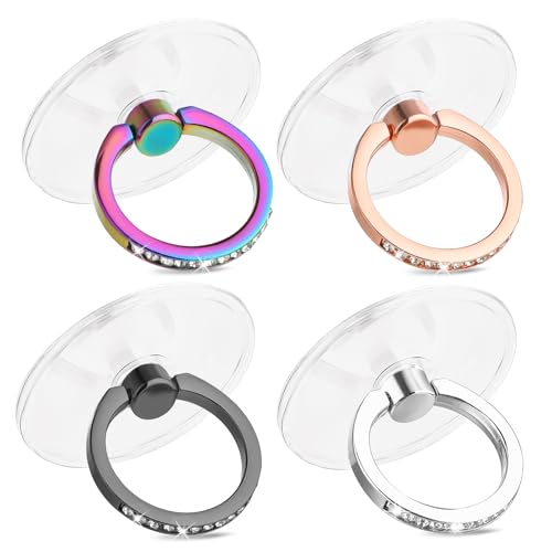 Cell Phone Ring Holder, Phone Case Ring, Bling Phone Ring Holder Grip With Rhinestone Finger Grip 360° Rotation Compatible With Phones Tablets Case