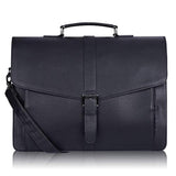 Men'S Leather Briefcase 15.6 Inch Laptop Computer Bag For Office/Business/Travel, Large Satchel Professional Leather Messenger Shoulder Bag, Black