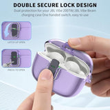 Transparent TPU Protective Cover with Carabiner for JBL Vibe Beam 2 Charging Case, Compatible with JBL Vibe 200TWS/JBL Vibe Beam/Beam 2 Lock Clip Case Cover Clear with Cleaner Kit