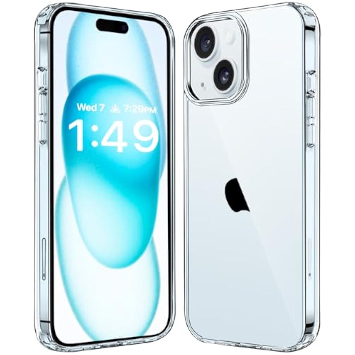 Clear Shockproof iPhone 15 Plus Case Slim Anti-Scratch Hard PC Bumper
