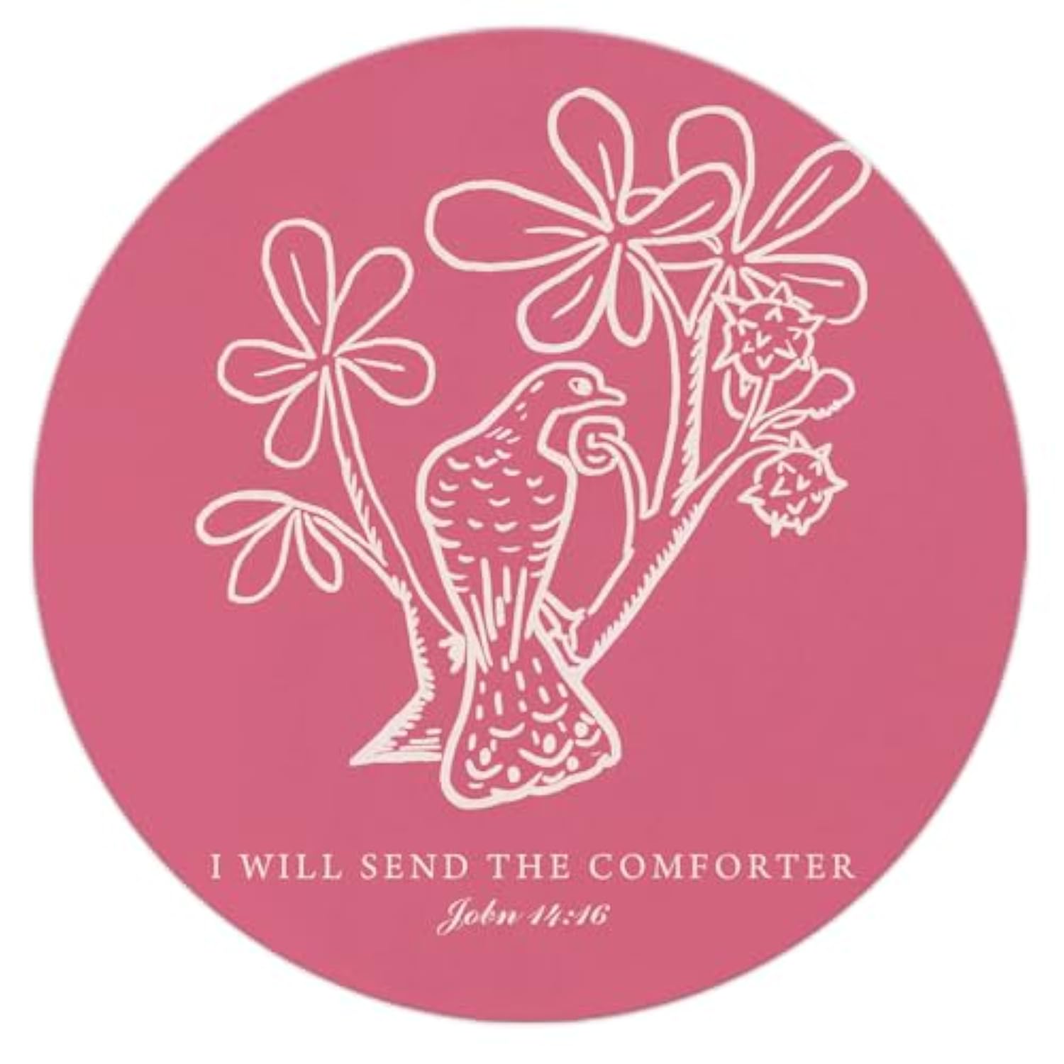 Pink Christian Mouse Pad,Bible Round Mouse Pad,Trendy Non-Slip Rubber Base Mousepads For Home Office Dorm Desk Decor,Teen Girl Women Gifts,8.7 X 8.7 Inch