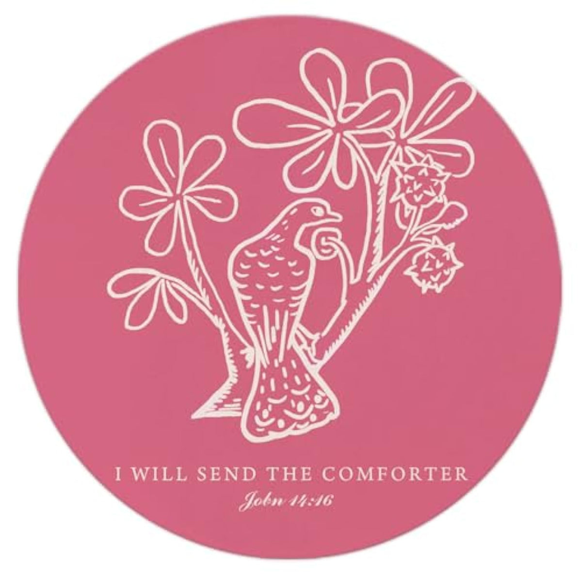 Pink Christian Mouse Pad,Bible Round Mouse Pad,Trendy Non-Slip Rubber Base Mousepads For Home Office Dorm Desk Decor,Teen Girl Women Gifts,8.7 X 8.7 Inch