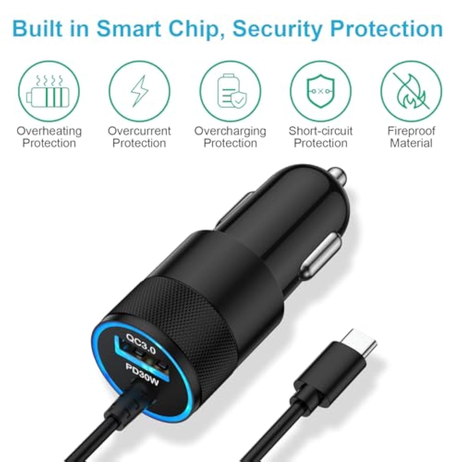 30W Usb C Fast Car Charger For Samsung Galaxy Z Fold 6 5 4 3 Flip 6 5 4 3 S24 S23 S22 S21 S20+ S10E Ultra Fe Plus 5G, Note 20 10, A55 A35 A25 A15 A14 A30 A05S A04S A03S A53 A54 A73, Type C 3Ft Cable