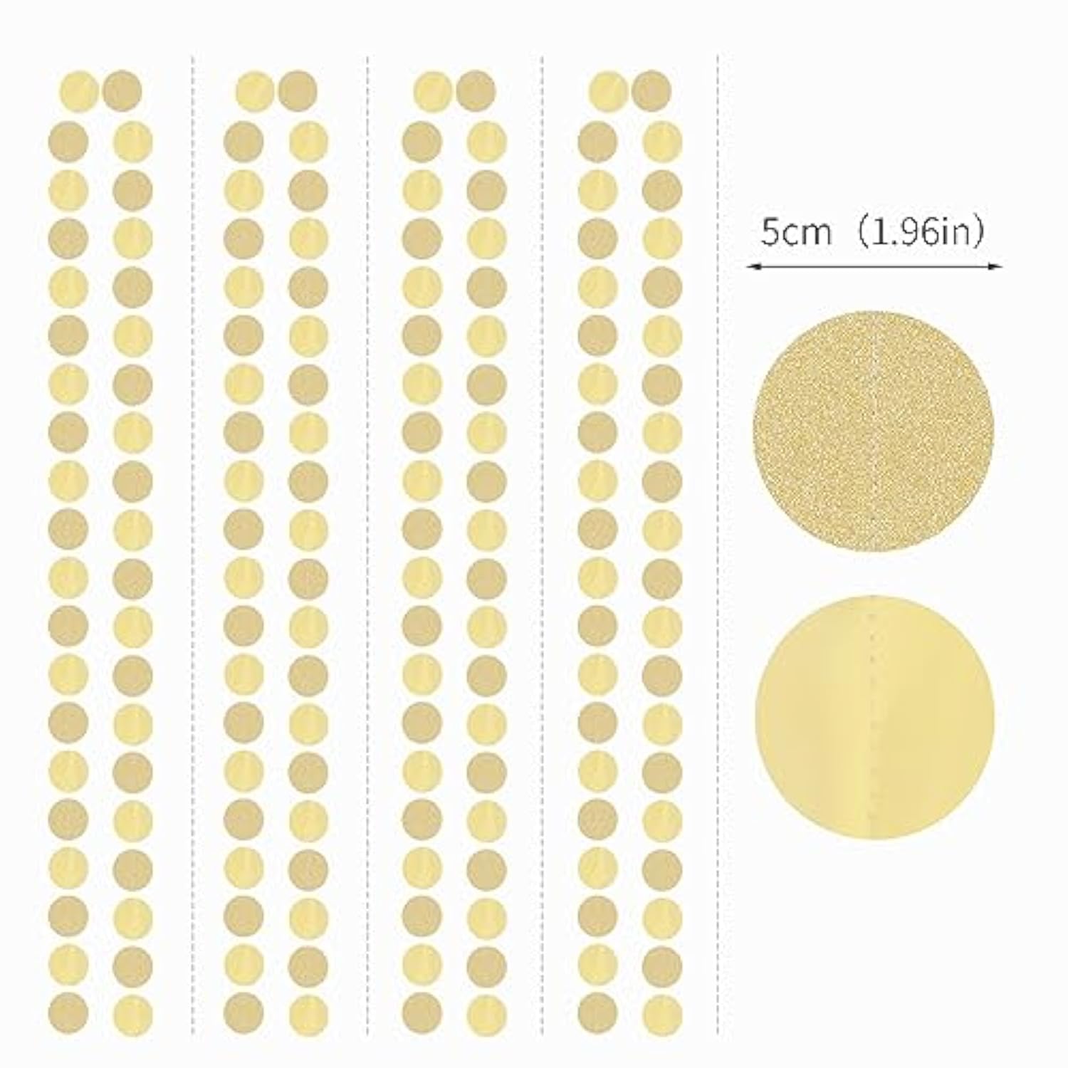 Champagne Gold Engagement Party-Decorations Paper-Garland - 52Ft Glitter Wedding Hanging Streamers Banner,Bachelorette Bridal Shower Birthday Christmas Housewarming Backdrop Decor