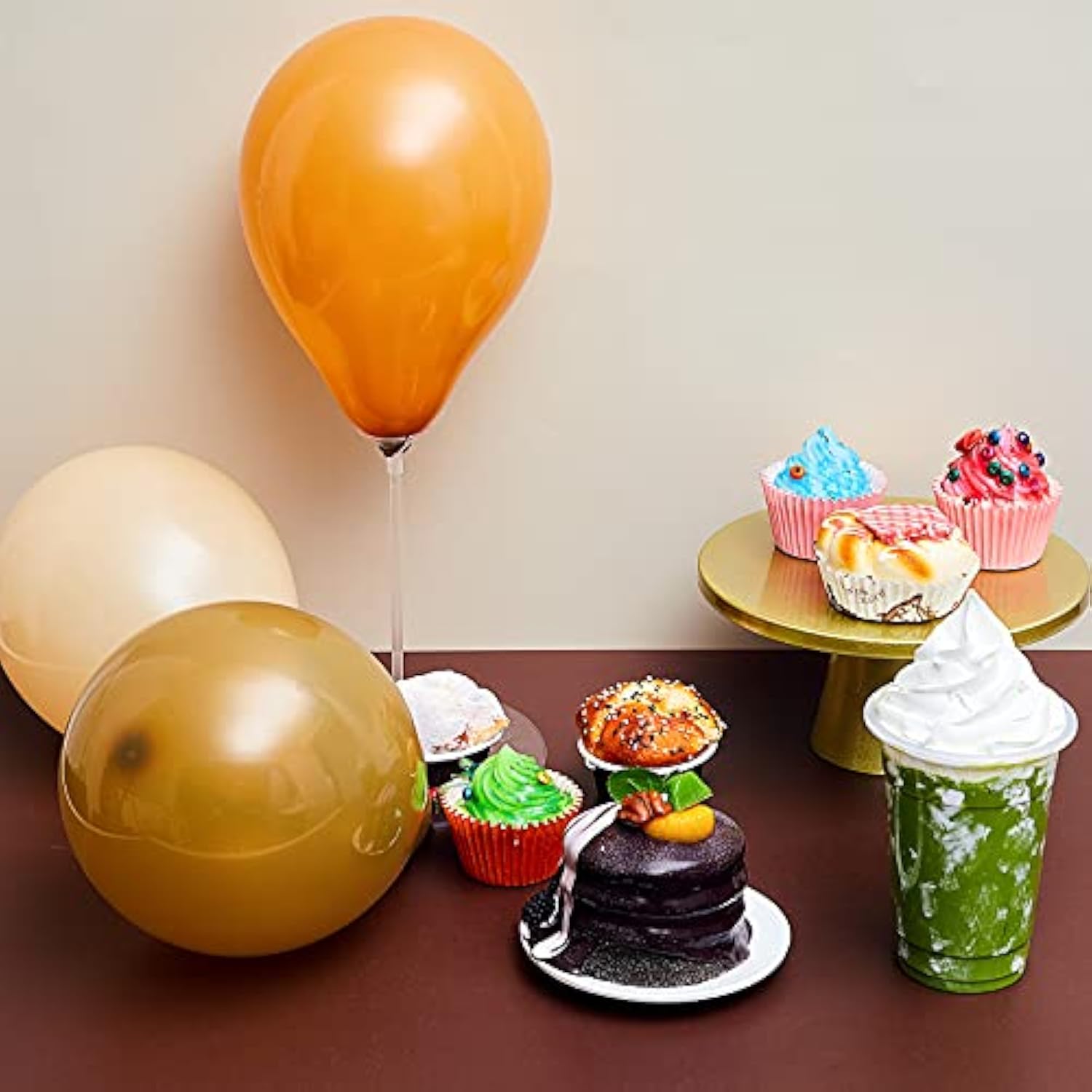 120 Pcs 5 Inch Brown Balloons Western Party Decorations Coffee Brown Cowboy Balloons For Highland Cow Baby Shower Farm Birthday Party Supplies(Caramel, Coffee, Apricot)