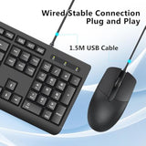 Redragon Wired Keyboard and Mouse Combo, Full-Size Computer Keyboard and Optical USB Wired Mouse, for Windows PC, Mac OS Desktop/Laptop - Black