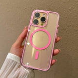 For Iphone 16 Pro Max Phone Case 6.9 Inch, Drop Protection, Compatible With Magsafe, Shockproof Soft Tpu & Hard Pc Pink