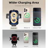 Dual Coil 15W Cup Phone Holder Mount,Wireless Car Charger Auto-Clamping Fast Charging Vent Phone Holders For Your Car For Iphone Series,Samsung Flip S24 S23 S22 Ultra