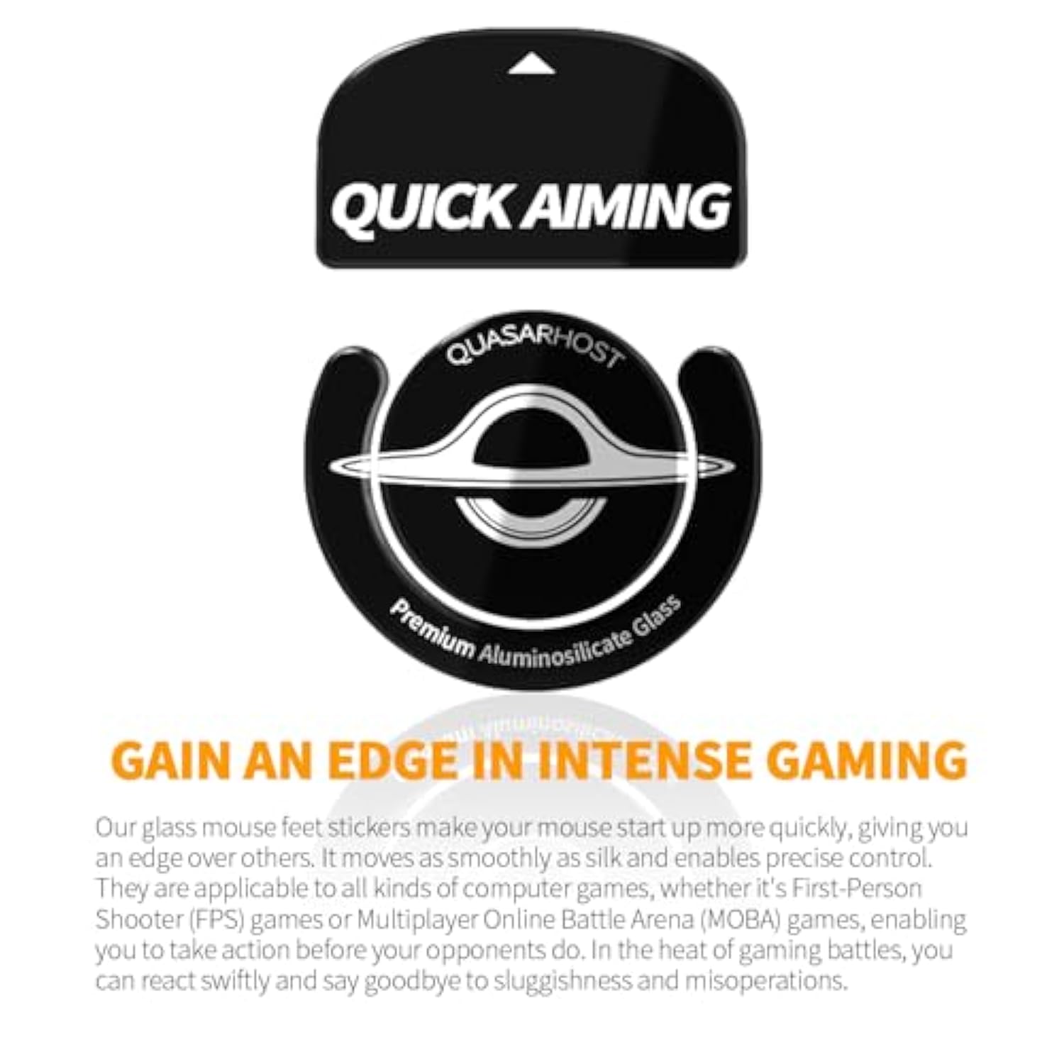 Premium Glass Mouse Skates | Ultra-Smooth & Durable Replacement Pads For Precise Tracking | Compatible With Gaming & Office Mouse Feet Mice For Logitech G Pro X Superlight1 (Black)