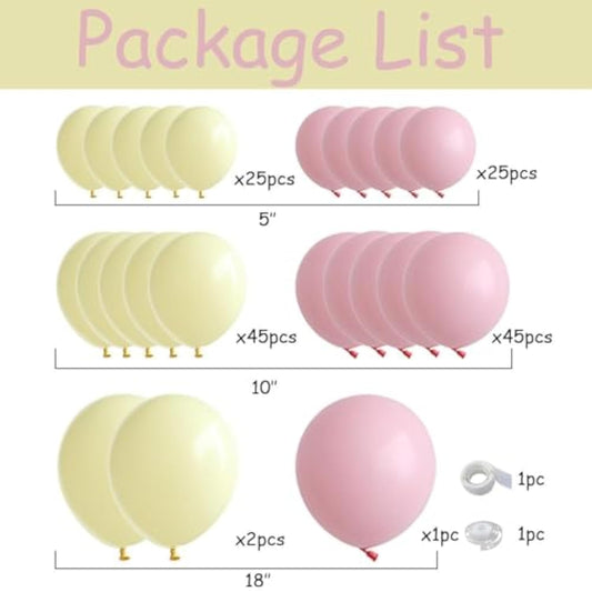 Pastel Pink Yellow Balloon Garland Arch Kit 143Pcs Macaron Pink And Yellow Balloon Arch Kit For Honey Bear Baby Shower Princess Birthday Wedding Party Decorations